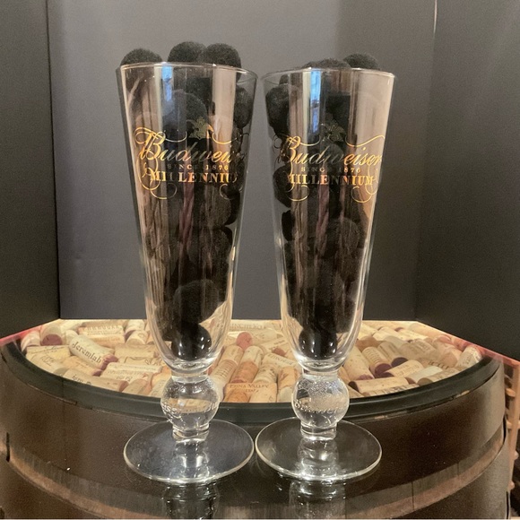 Vintage Budweiser Millennium Pilsner Glasses - Picture 2 of 4